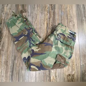 Vintage Military Pants Mens Medium Regular 34x31 Camo Woodland Combat Trousers
